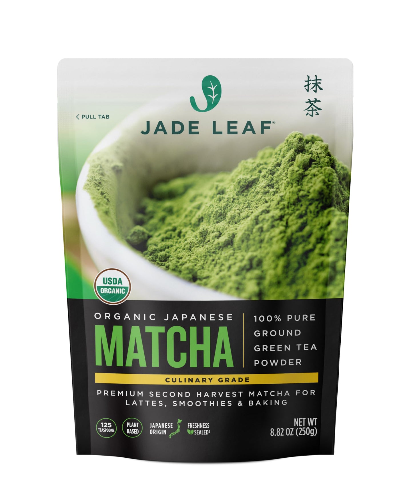Jade Leaf Matcha Organic Green Tea Powder - Culinary Grade Top-Grade Second Harvest - Authentic Japanese Oriflavor Blend (8.8 Ounce Pouch)