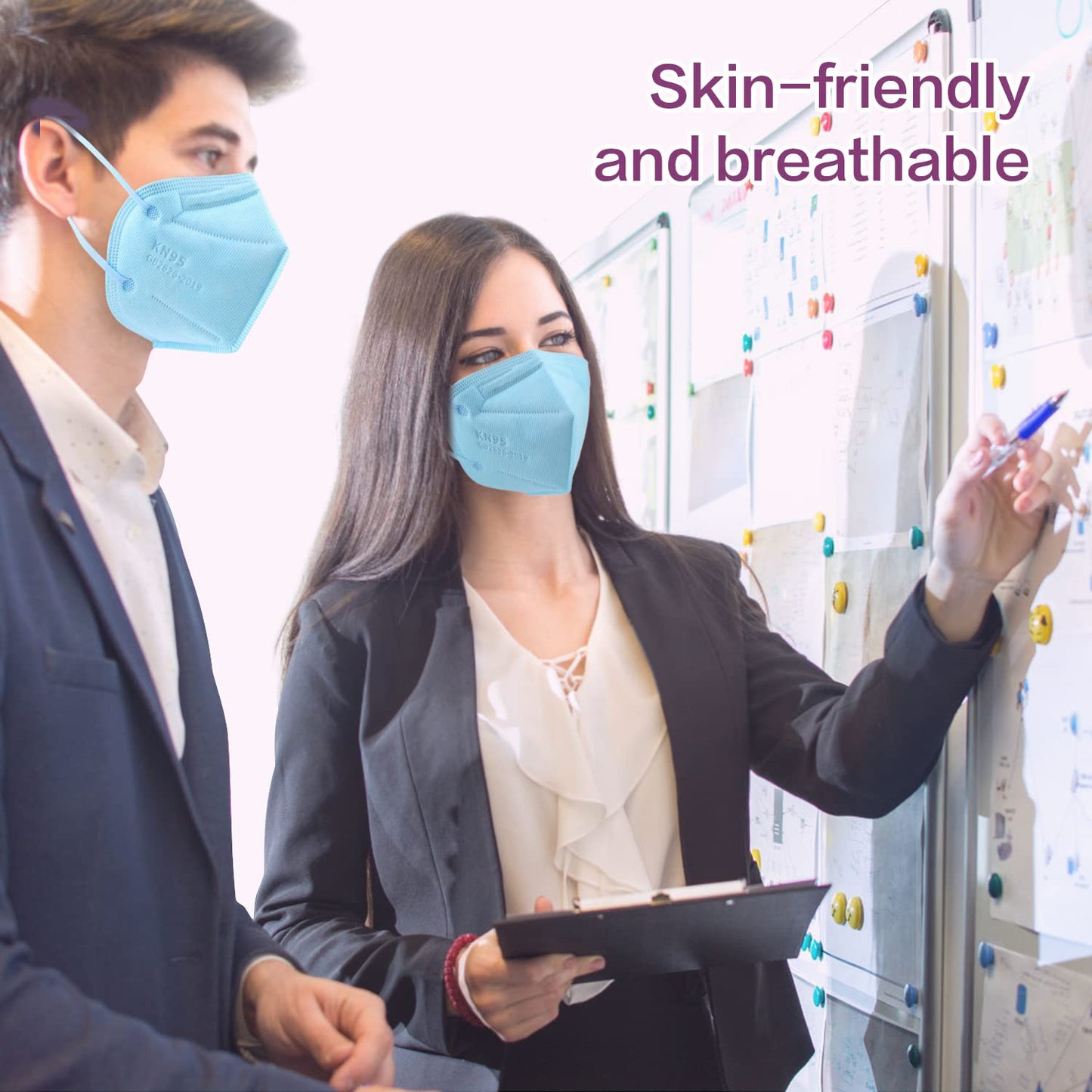 Miuphro Kn95 Disposable Face Mask Multicolor Kn95 Safety Masks, 5-Ply Breathable Respirator Protection Masks For Man And Women 2