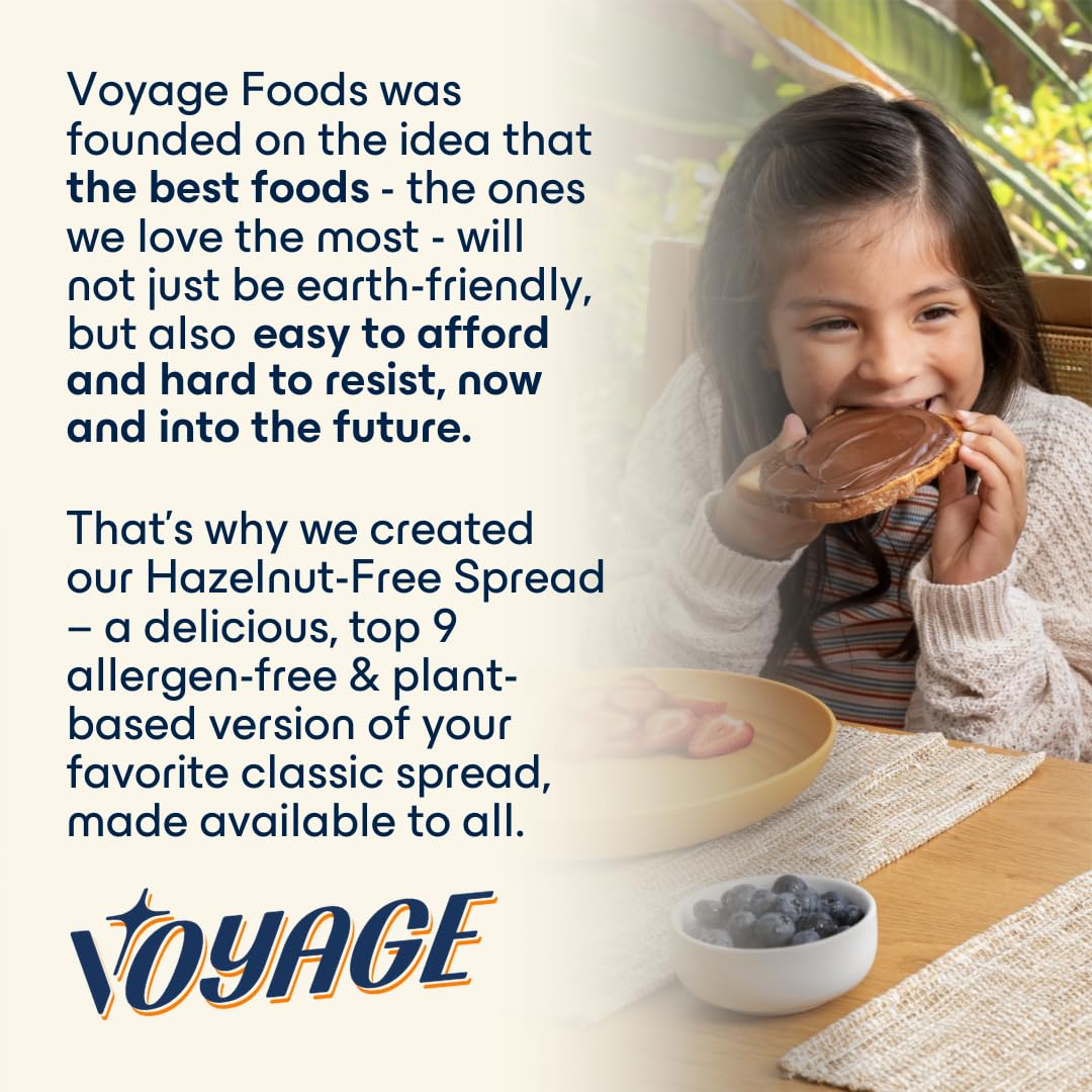 Voyage Foods Hazelnut Free Spread, 6 Lb Foodservice Size | Safe For Schools & Camps | Vegan/Dairy-Free, Non-Gmo, Nut-Free | Pack
