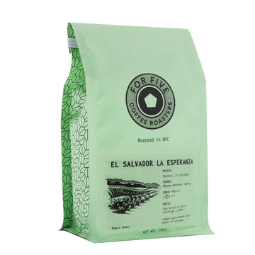For Five Coffee Roasters - Roasted In Nyc - El Salvador La Esperanza Light Roast (Origin: Apaneca, El Salvador), Whole Bean 12Oz