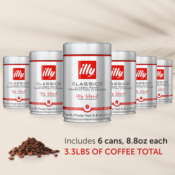 Illy Whole Bean Coffee - Perfectly Roasted Whole Coffee Beans - Classico Medium Roast - With Notes Of Caramel, Orange Blossom &