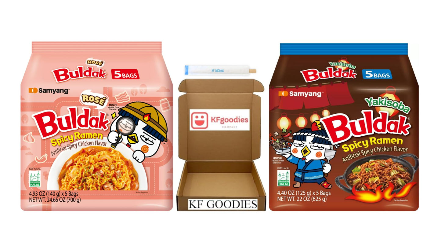 Samyang Buldak Hot Spicy Chicken Ramen Noodle Korean Stir-Fried Ramen (10, Ros , Yakisoba)