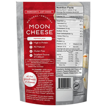 Moon Cheese Pepper Jack, 2 OZ, 100% Cheese and Gluten Free