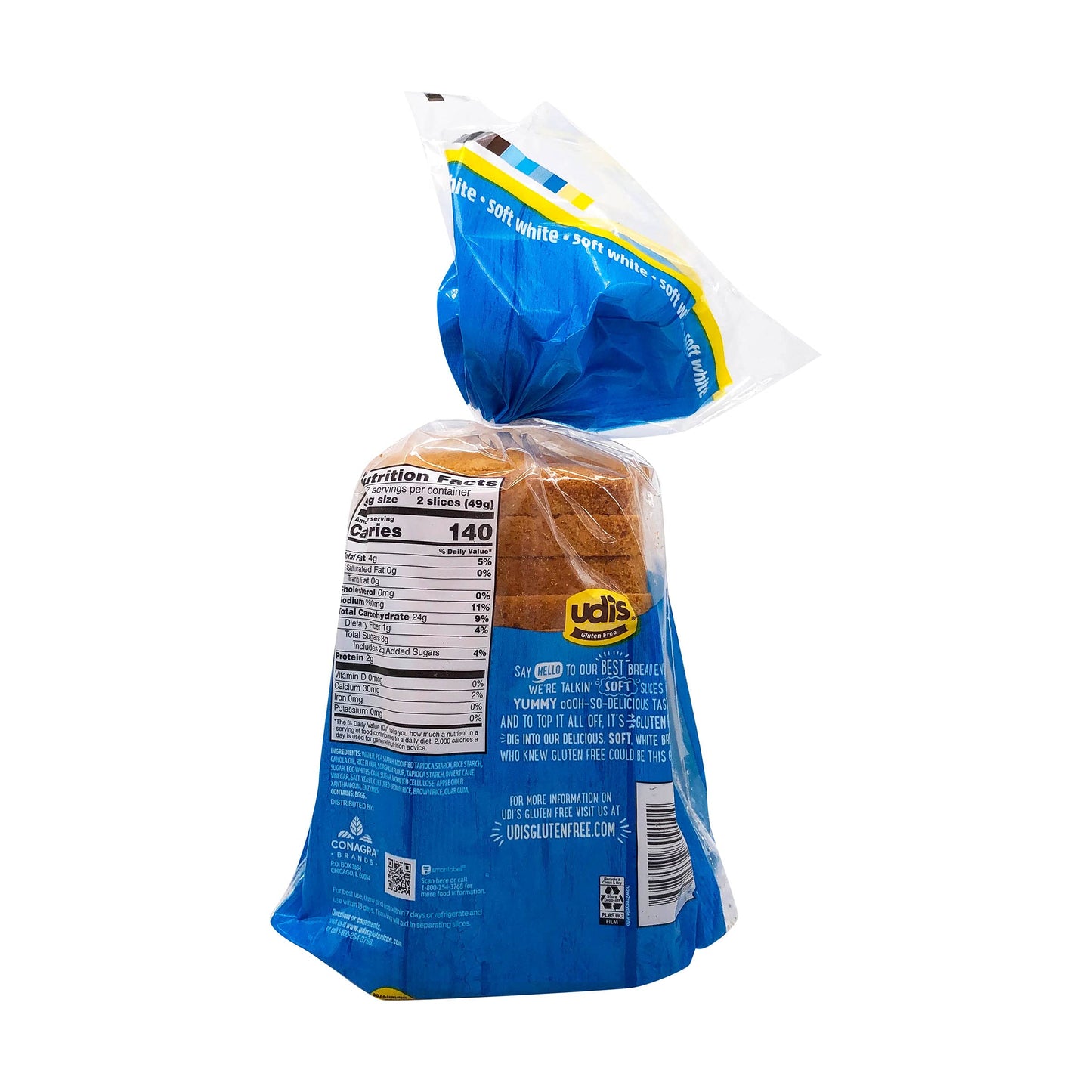 Udis Gluten Free White Bread - Frozen Sandwich Bread, 12 oz, Pack of 1