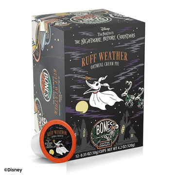 Bones Coffee Company Ruff Weather Flavored Coffee Bones Cups Oatmeal Creampie Flavor | 12Ct Single-Serve Coffee Pods | Keurig Co