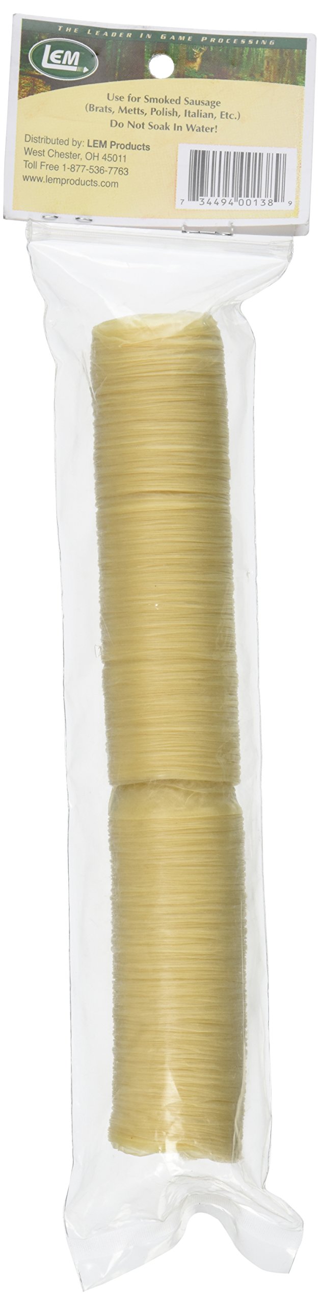 LEM Clear Smoked Collagen Casings, Edible Sausage Casings, 32mm, 2-Pack, Natural, Model 138B