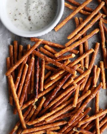 Pop Daddy Flavored Pretzels Sticks, Healthy Gourmet Pretzels, 7.5oz Variety Pack, 6 Pack, Garlic Parm (2), Peppercorn ranch (1),