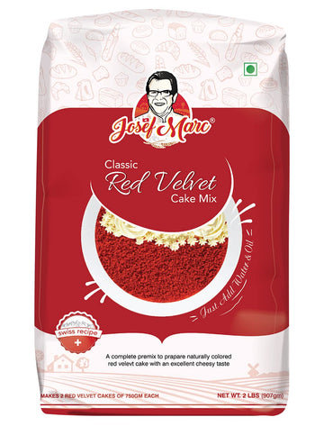 Josef Marc Classic Red Velvet Cake Premix, 2Lbs (907 Grams) - Red Velvet Cake Mix Powder | Formulated In Switzerland.
