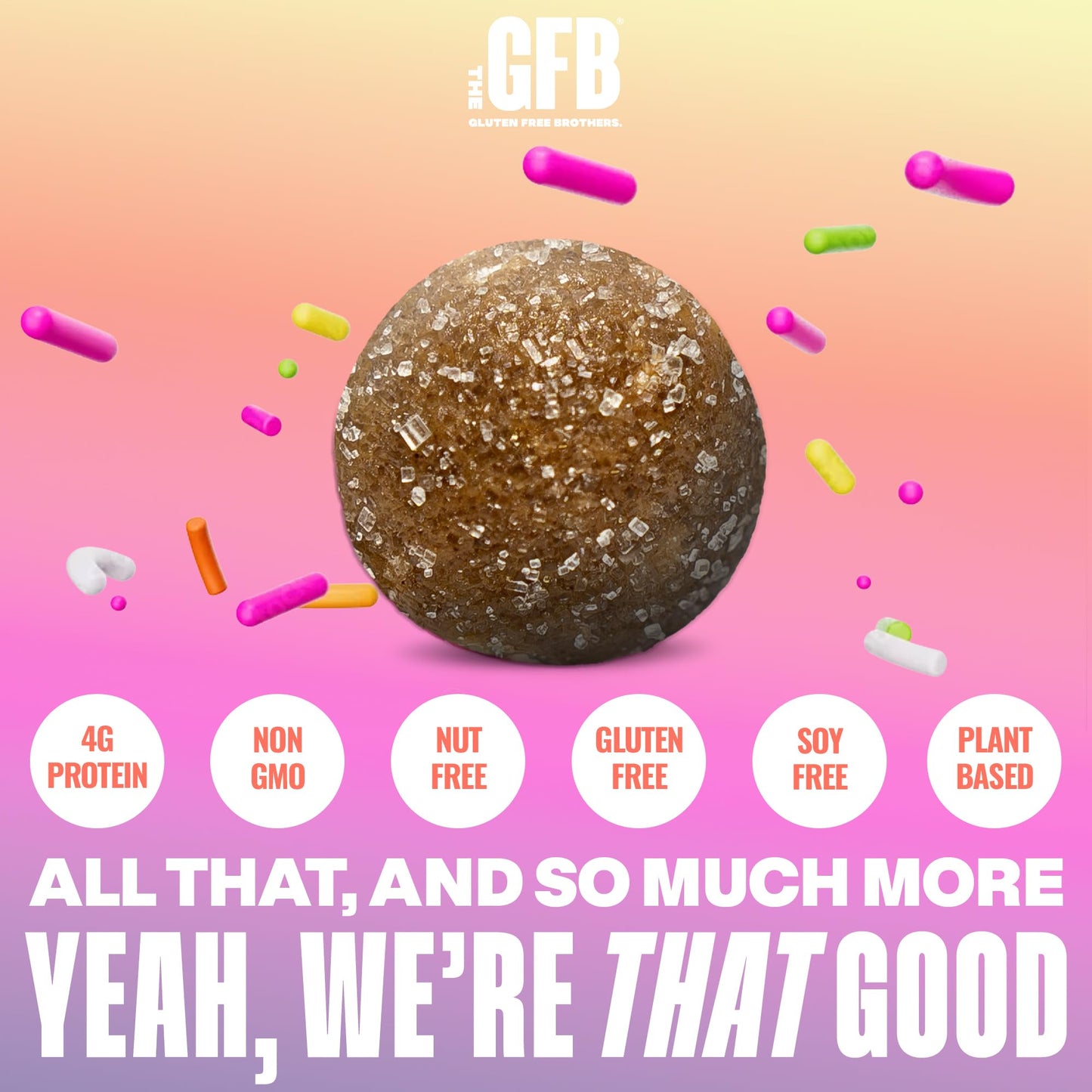 The GFB Birthday Cake Cookie Protein Bites - Allergen Friendly & Nut Free - Gluten Free, Plant Based, Non GMO, Sustainably Made