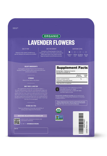Fgo Organic Dried Lavender Flowers, Extra Grade Dried Buds, Imported From France For Culinary Or Sachet Bags, 16Oz Bulk, Packaging May Vary (Pack Of 2)