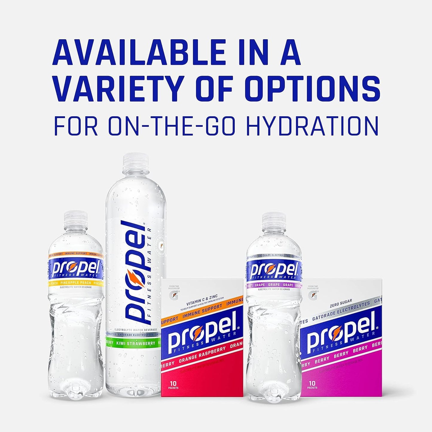 Propel Electrolyte Enhanced Water Drink Mix, Kiwi Strawberry, Zero Calorie & Sugar, 30 Packets, 2.5g each