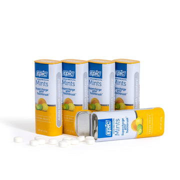 Epic Xylitol Mints - Sugar Free & Aspartame Free Mints Sweetened W/Xylitol For Dry Mouth & Gum Health (Fresh Fruit, 55-Piece Tin