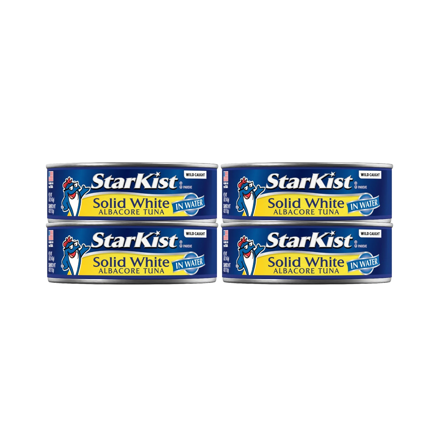 Starkist Solid White Albacore Tuna In Water, 5 Oz Can, Pack Of 4