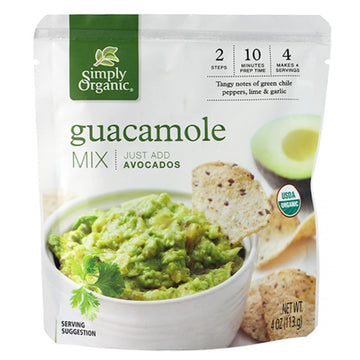 Simply Organic Guacamole Mix Sauce Certified Organic 4 Oz