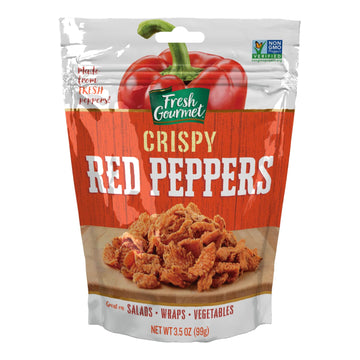 Fresh Gourmet Crispy Red Peppers Crunchy Snack And Salad Topper (3.5 Ounce (Pack Of 4))