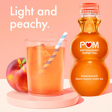 POM Wonderful Antioxidant Super Tea, Pomegranate Peach Passion White Tea, 12 Ounce