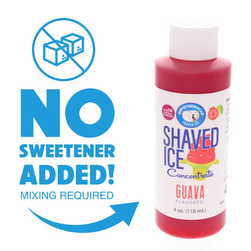 Hypothermias Shaved Ice And Snow Cone Syrup Unsweetened Flavor Concentrate - 4 Fl Oz - Makes 1 Gallon Of Ready To Use Syrup - Gu
