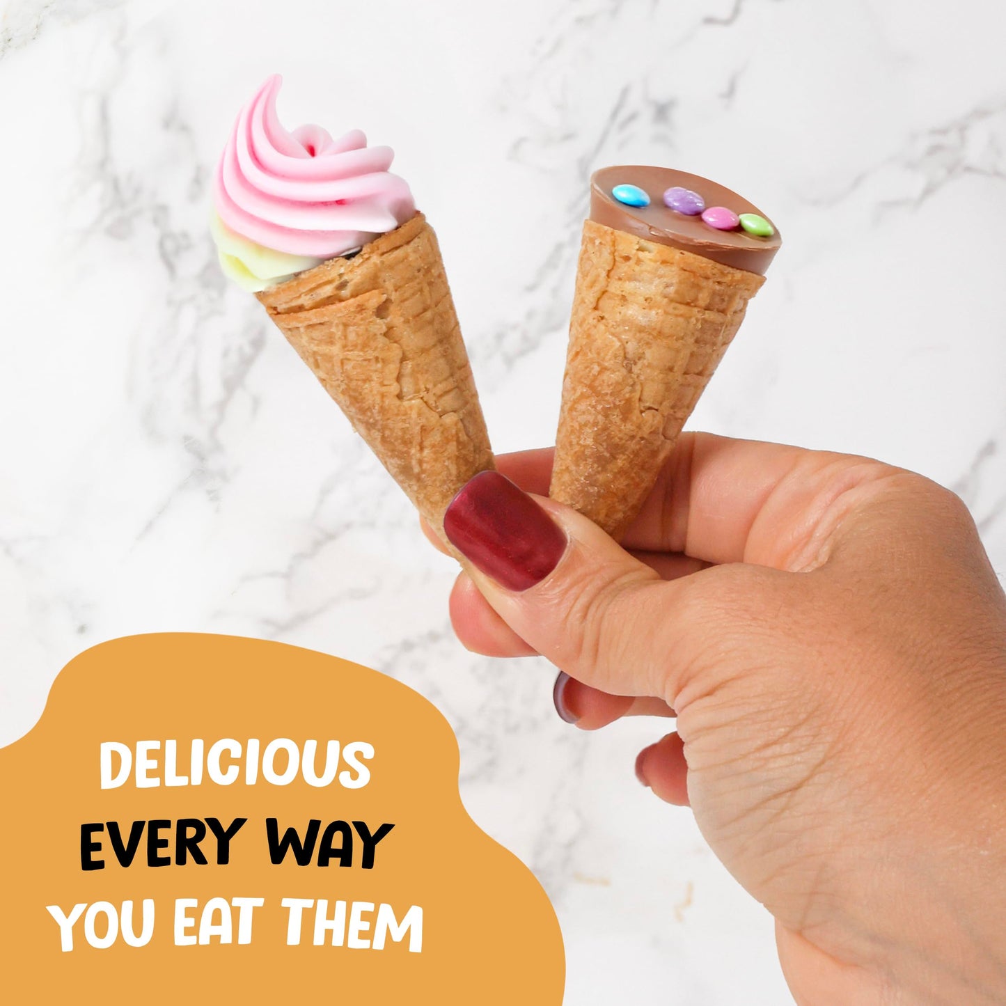 Mini Ice Cream Cones Bulk - 216 Mini Waffle Cones - Great For Cake Pops and More - Tiny Waffle Ice Cream Cones - Mini Sugar Cones Bulk - Mini Icecream Cones - Packed For Safe Delivery