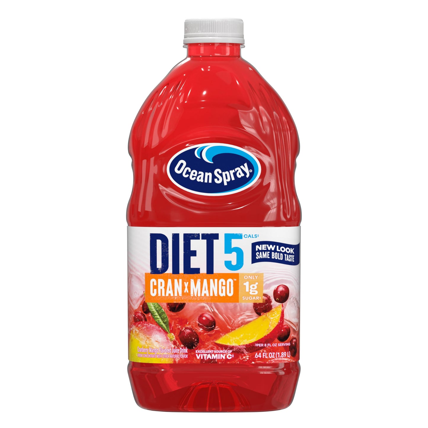 Ocean Spray Diet Cranberry Mango Juice Drink, 64 Fl Oz Bottle, Pack of 8