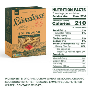 Bionaturae Organic Sourdough Penne Pasta - Dried Pasta Noodles, 12 Ounce (Pack of 4)
