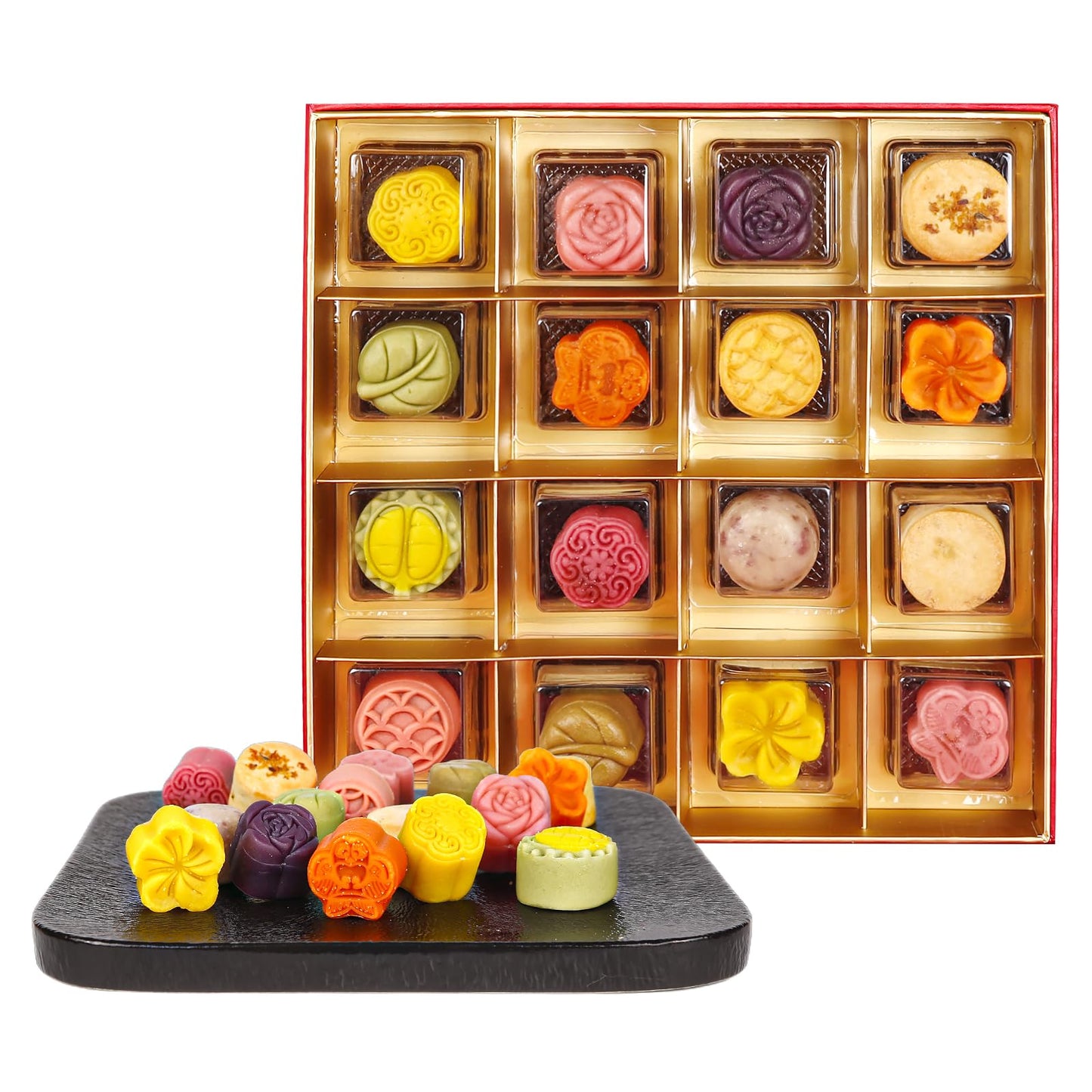 SUNGIVEN Assorted Lava Mooncake Assorted 16 of Flavors 2025 Mid-Autumn Festival Family Gifts Hui Jia 15.78 Oz