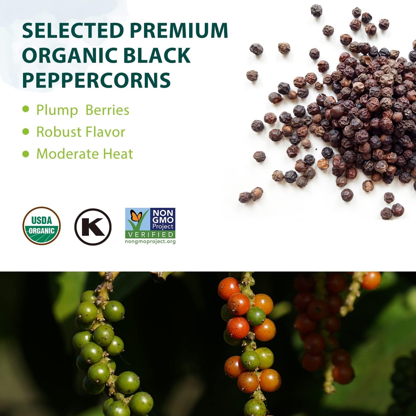 Soeos Ground Black Pepper, Non-Gmo, Freshly Peppercorn Powder Bulk, Packed To Keep Peppers Fresh, Ready To Use Peppercorns For Refill, 18 Oz (510G), Organic