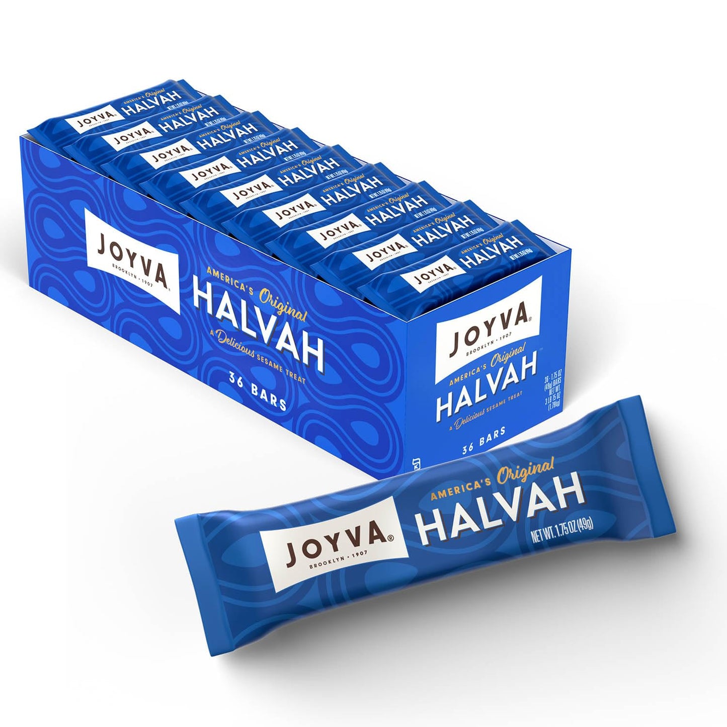 Joyva Halvah - Original, 1.75Oz Pack Of 36 | A Delicious Sesame Treat | Dairy Free, Gluten-Free & Kosher Parve | Handcrafted In