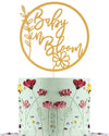 Baby In Bloom Cake Topper - Flower Theme Baby Shower Cake Topper, Floral Baby Shower Gender Reveal Patry Cake Decorations