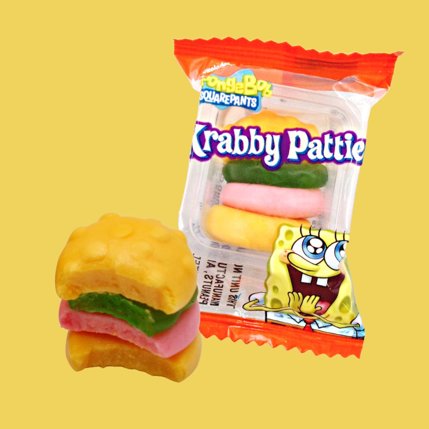 Sweetzo - Krabby Patty Hamburger Gummies, Original Bulk Candy Individually Wrapped For Party Bags, Pack Of 2, 5.08 Ounces