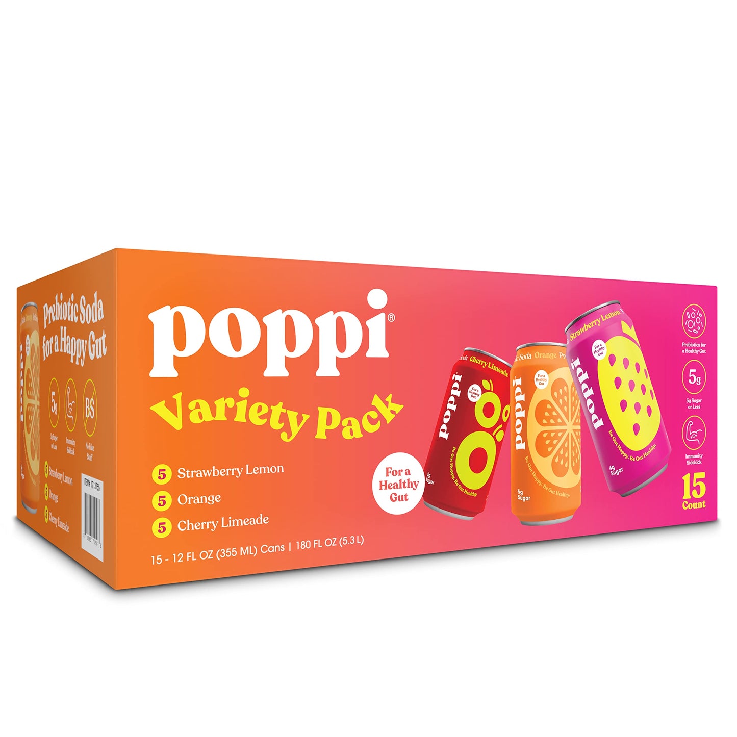 Poppi Variety Pack, 12 Oz, 15-Count