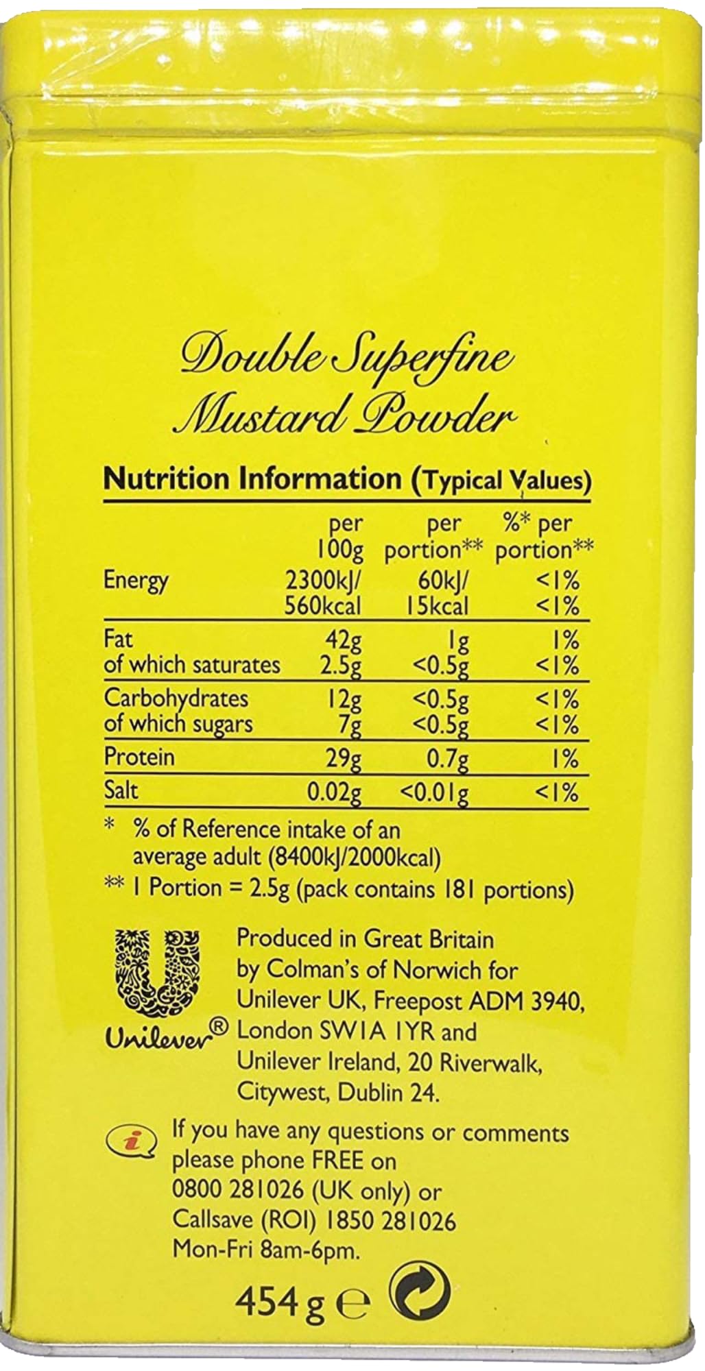 Colman'S Mustard Powder, 16-Ounce Cans (Pack Of 3)