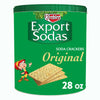 Keebler Export Sodas Soda Crackers, Soup Crackers, Lunch Snacks, Original, 28Oz Can (1 Can)