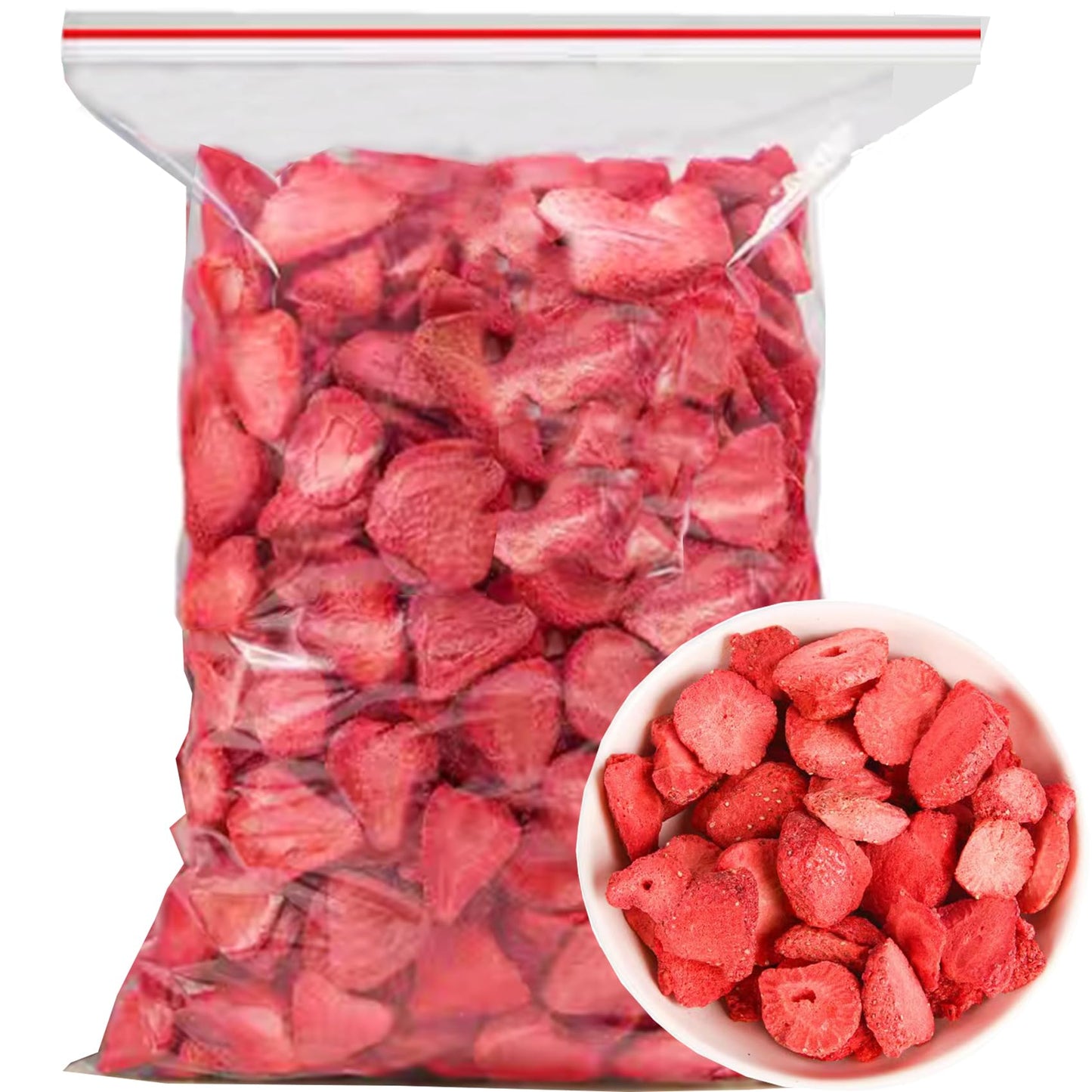 Dried Sliced Strawberries Crispy 4.23oz Dry Strawberry Fruit Snack Topping for Beverages or Recipes