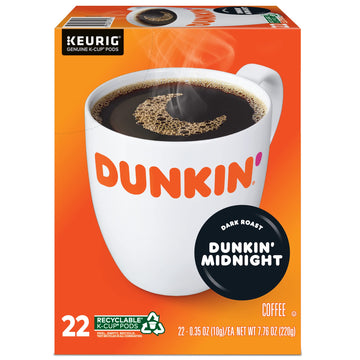 Dunkin Donuts K-Cup Pods, Original Dark Roast, 22/Box