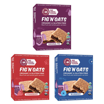 Made in Nature Organic Fig N Oat Bars, 1.4 Ounce 5 Count (3 Pack) - Original Fig, Blueberry, and Strawberry, Organic, Non-GMO, N