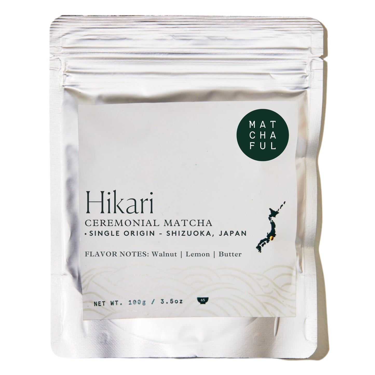 Matchaful - Hikari - Single Oriflavor Blend Ceremonial Matcha - Fine Green Tea Powder Direct-Trade From Shizuoka Japan - Smooth And Creamy With Flavor Notes Of Walnut Lemon Butter - 100G Bag