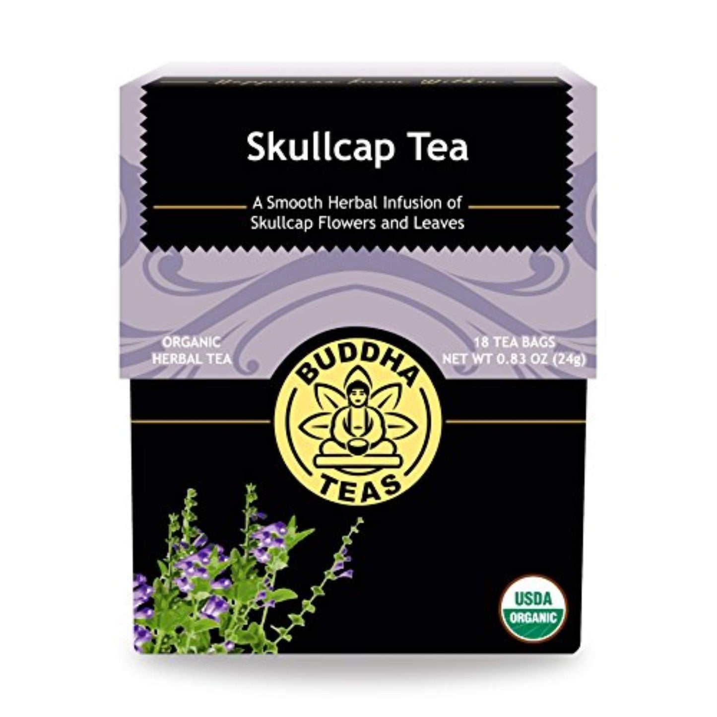 Buddha Teas Organic Skullcap Tea - Ou Kosher Usda Organic Ccof Organic 18 Bleach-Free Tea Bags