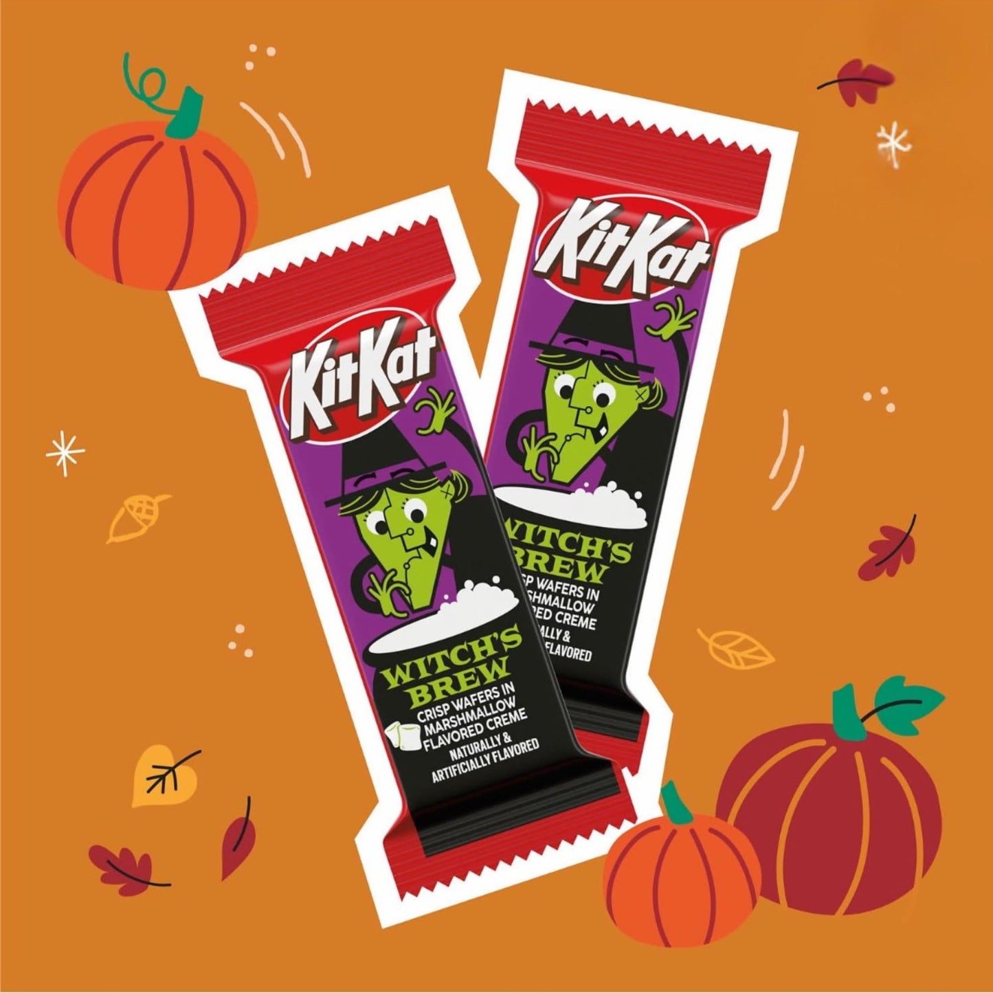 Kit Kat Halloween Candy Bundle Witchs Brew and Ghost Toast Snack Size Limited Edition 2 Bags