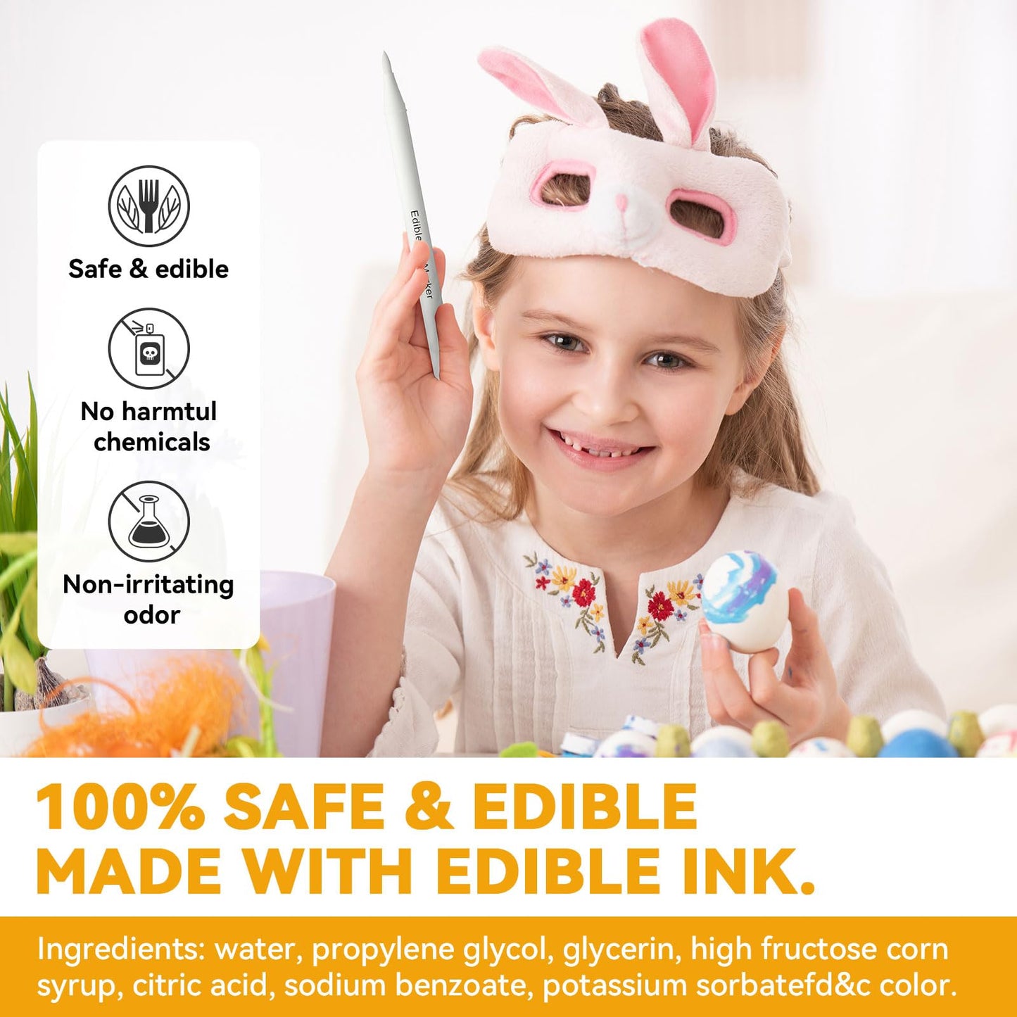 3Pcs White Edible Markers For Cookie Decorating, Food Coloring Pens, Double Side Food Grade Pens With Fine & Thick Tip For Decor