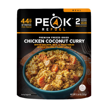 Peak Refuel Chicken Coconut Curry Freeze Dried Backpacking And Camping Food Amazing Taste & Quality High Protein Real Meat
