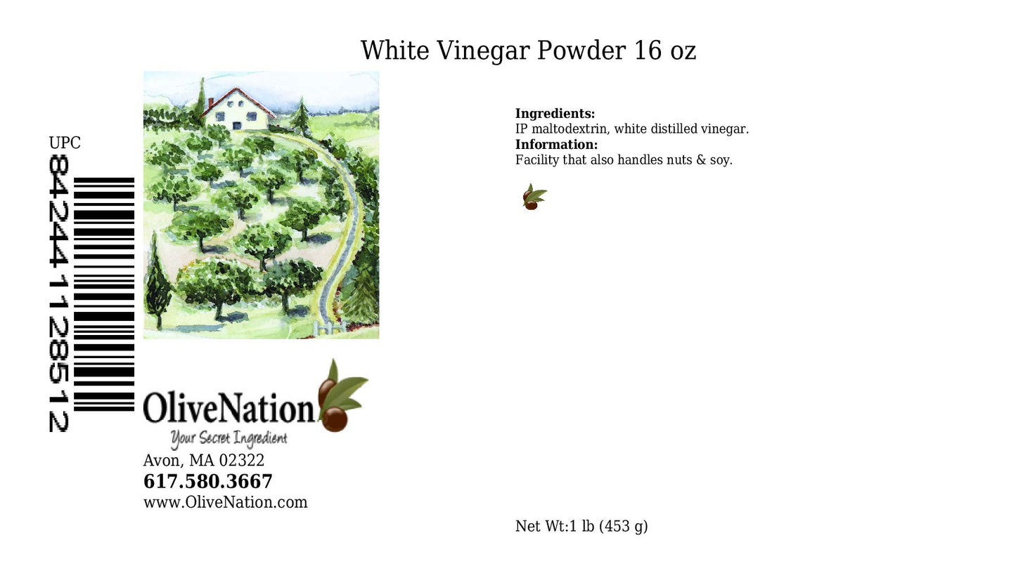 OliveNation Powdered Distilled White Vinegar, Non-GMO, Gluten Free, Vegan, 16 Ounces