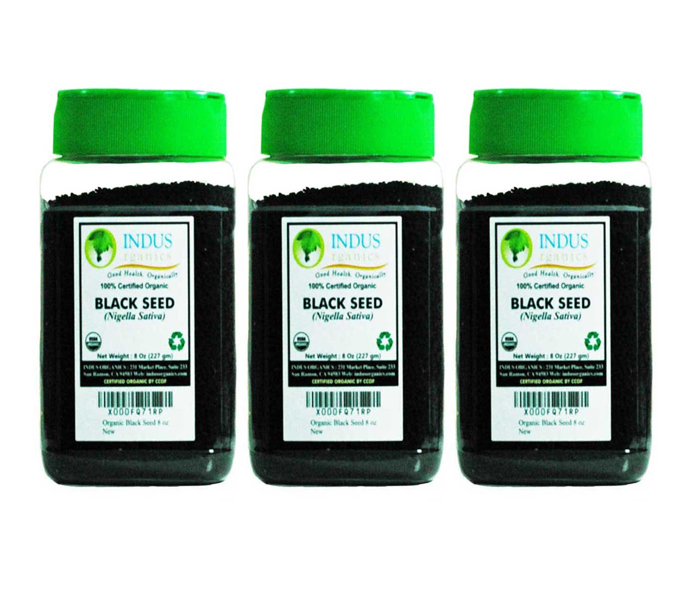 Indus Organics Black Seeds, Black Cumin, (Nigella Sativa), 8 Oz (X3 of Jars), Premium Grade, High Purity, Freshly Packed