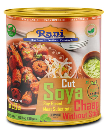 Rani Cut Soya Chaap Whitout Stick (Plant Based Protein) 30oz (1.875lbs) 850g ~ Easy Open Lid | All Natural | Vegan | No Colors |