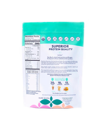 Zen Basil Biohack Protein Seeds | Flaxseed Meal, Hemp Hearts, Black Seeds | 20g Fiber, 18g Omegas, 17g Protein | USDA Organic