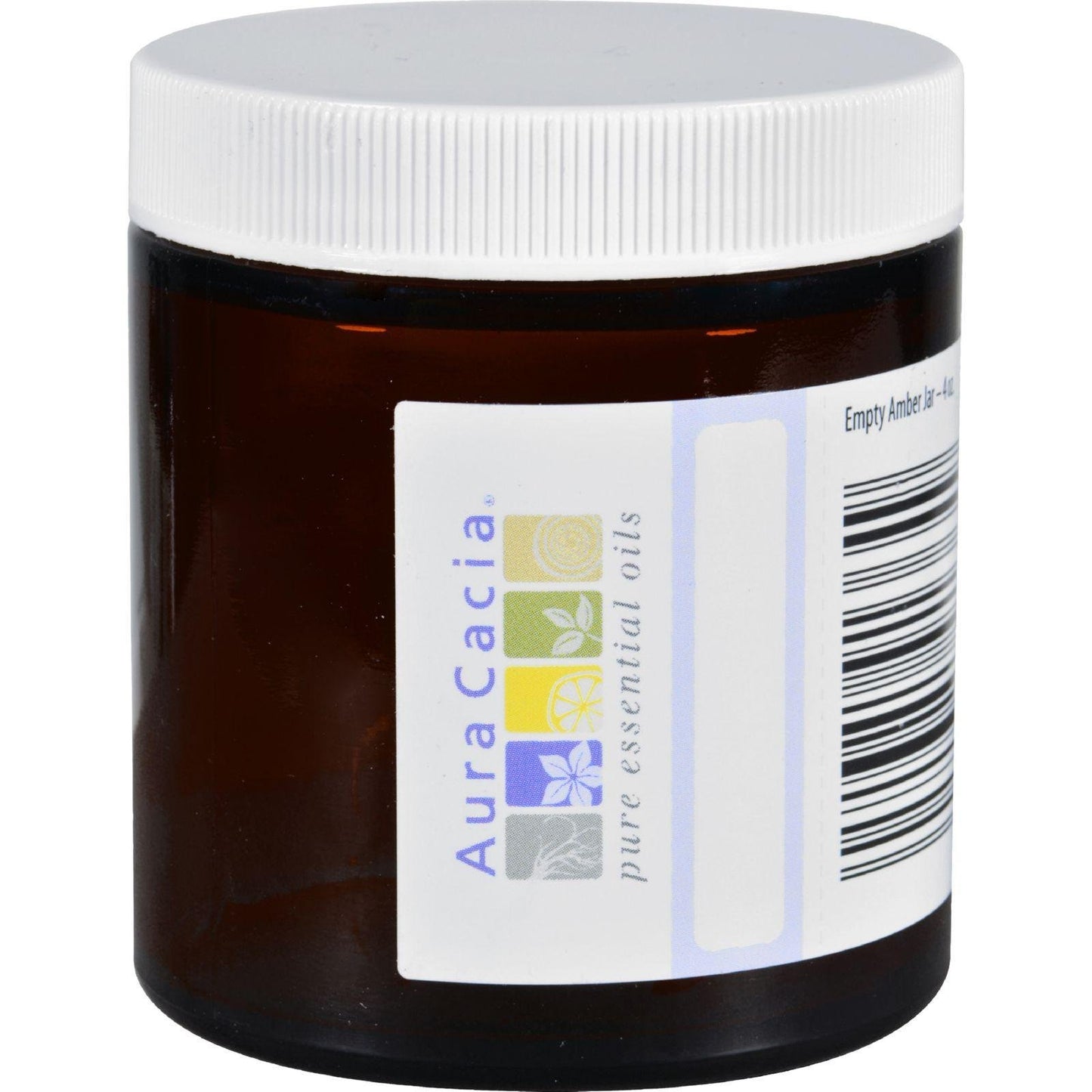 Aura Cacia Amber Wide Mouth Jar With Writable Label | 4 Oz.