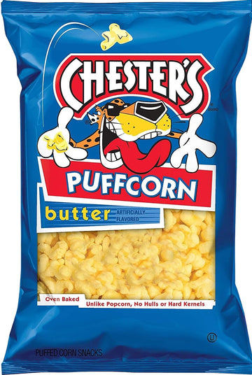 Chesters Butter Puffcorn 3.25 Oz | No Hulls Or Hard Kernels | Pack Of 3