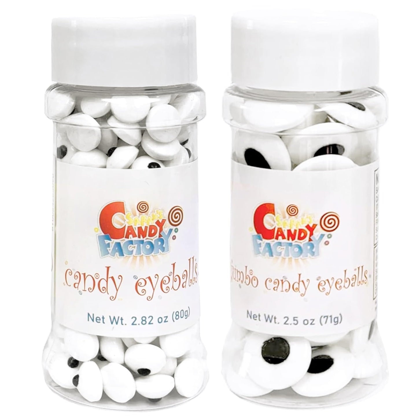 Sarah'S Candy Factory Edible Candy Eyeballs - Jumbo (0.66 ) & Medium (0.4 ) Sizes - Kosher Sugar Decorations For Cakes, Cook