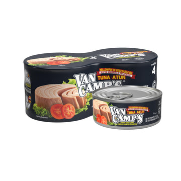 Van Camp'S Seafood Solid Light Yellowfin Tuna In Vegetable Oil, 4-5 Oz. Cans (Pack Of 6), Wild Caught Canned Tuna