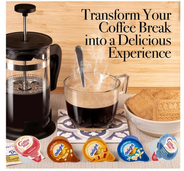 Coffee Creamer Singles Variety Pack, 5 Flavor Creamer Singles Variety, 100 Pack, No Refrigeration Needed