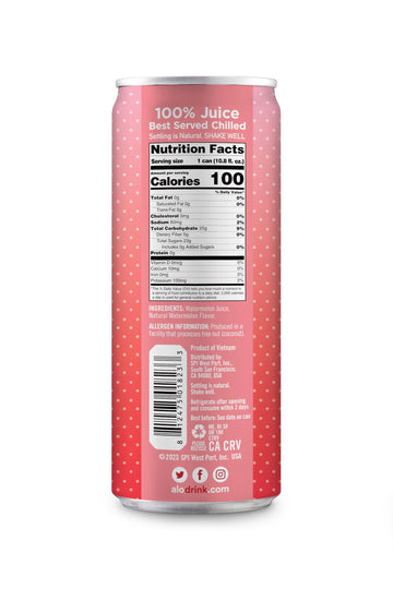 Alo Slim Can Juice | Watermelon Juice | Not From Concentrate | 10.8Oz Cans (Pack Of 12)